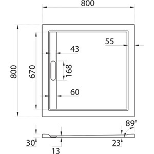 Душевой поддон Cezares Tray AS-A 80х80 с сифоном