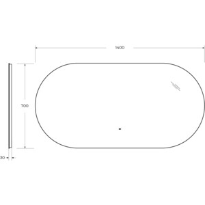 Зеркало Cezares Vague 140х70 с подсветкой, датчик движения (CZR-SPC-VAGUE-1400-700-MOV)