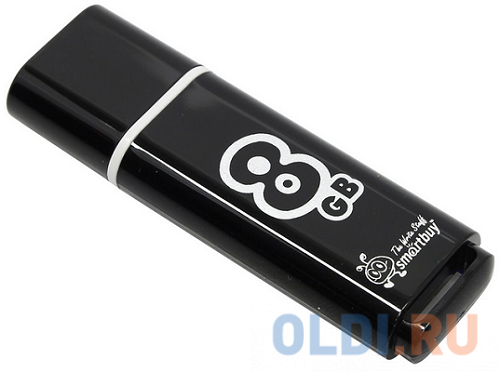 Внешний накопитель 8Gb USB Drive <USB2.0 Smartbuy Glossy series Black (SB8GBGS-K)