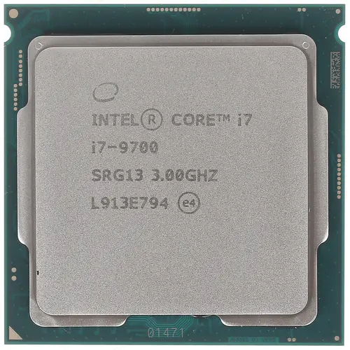 Процессор Intel Core i7-9700 Coffee Lake, 8C/8T, 3000MHz 12Mb TDP-65 Вт Socket1151 v2 tray (OEM) (Совместимы только с 3хх чипсетами!) (CM8068403874521SRG13)