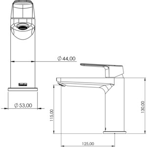 Смеситель для раковины Teska Quars розовое золото (E5619)