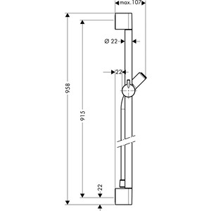 Душевая штанга Hansgrohe Unica S 90 см с шлангом (27610000)