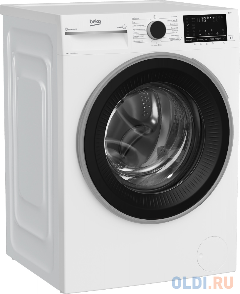 Стиральная машина Beko Beyond B3WFR572WB, с фронтальной загрузкой, с паром, 7кг, 1200об/мин, инверторная