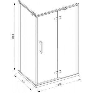 Душевой уголок Bravat Blackline 120x80 правый, прозрачный, черный (BS120.3113AB)