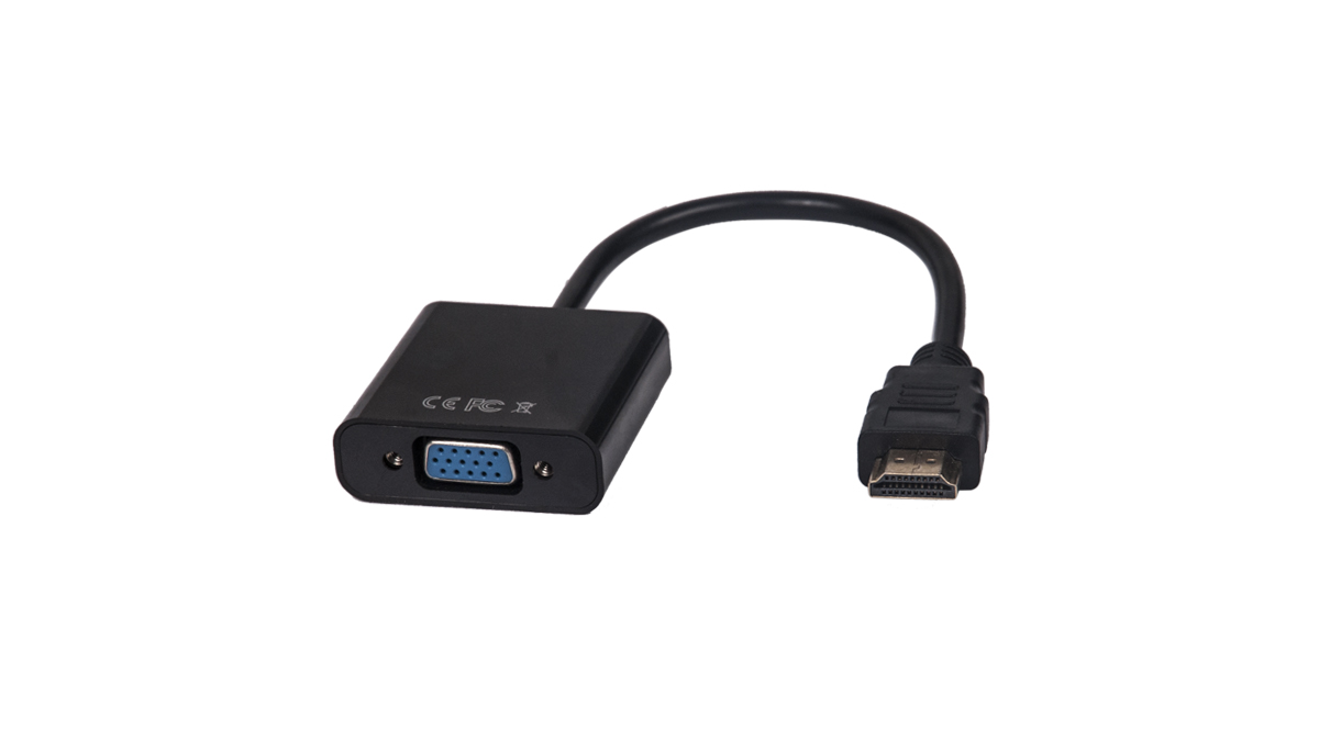 Кабель-переходник (адаптер) HDMI(19M)-VGA(15F), 10 см, черный Ritmix RCC-155 (RCC-155)