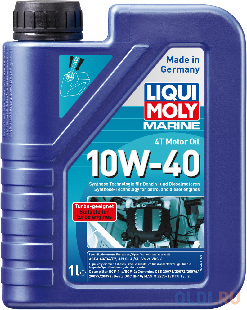 НС-синтетическое моторное масло LiquiMoly Marine 4T Motor Oil 10W40 1 л 25012 в Москвe