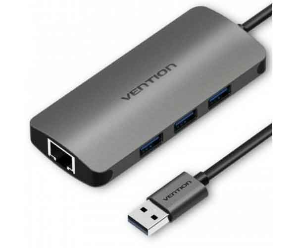 Кабель Vention USB 3.0 to Gigabit Ethernet Adapter ABS Type Black 0.15m (CEHBB) в Москвe