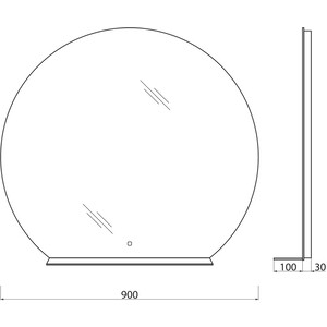 Зеркало BelBagno Spc-Rng 90 с подсветкой, сенсор (SPC-RNG-900-LED-TCH-MENS)