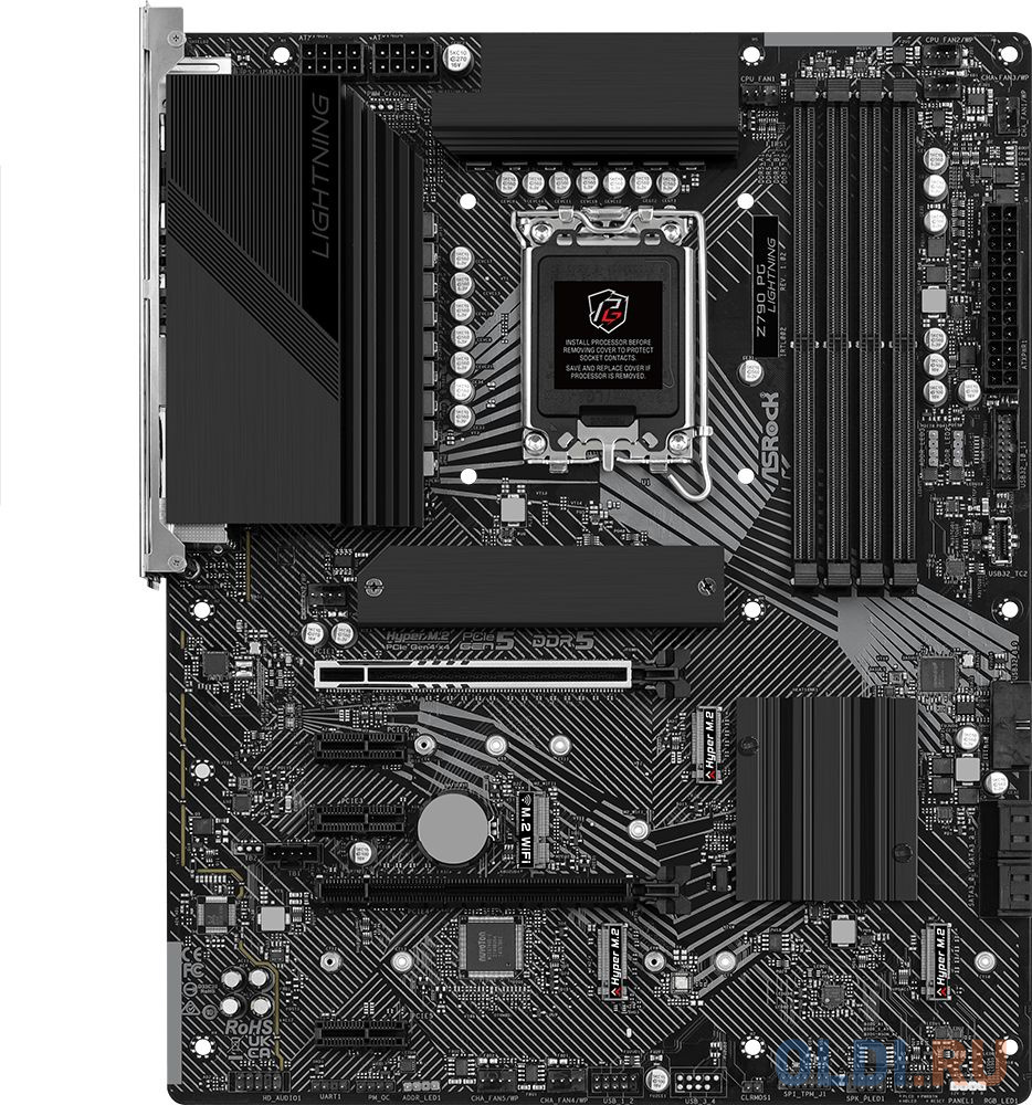 Z790 PG LIGHTNING, Socket 1700, Intel®Z790, 4xDDR5-4800, HDMI, 2xPCI-Ex16, 3xPCI-Ex1, 4xSATA3(RAID 0/1/5/10), 4xM.2, 8 Ch Audio, 1x2.5GLan, (1+2)xUSB2