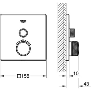Термостат для душа Grohe Grohtherm SmartControl накладная панель, для 35600 (29123000)