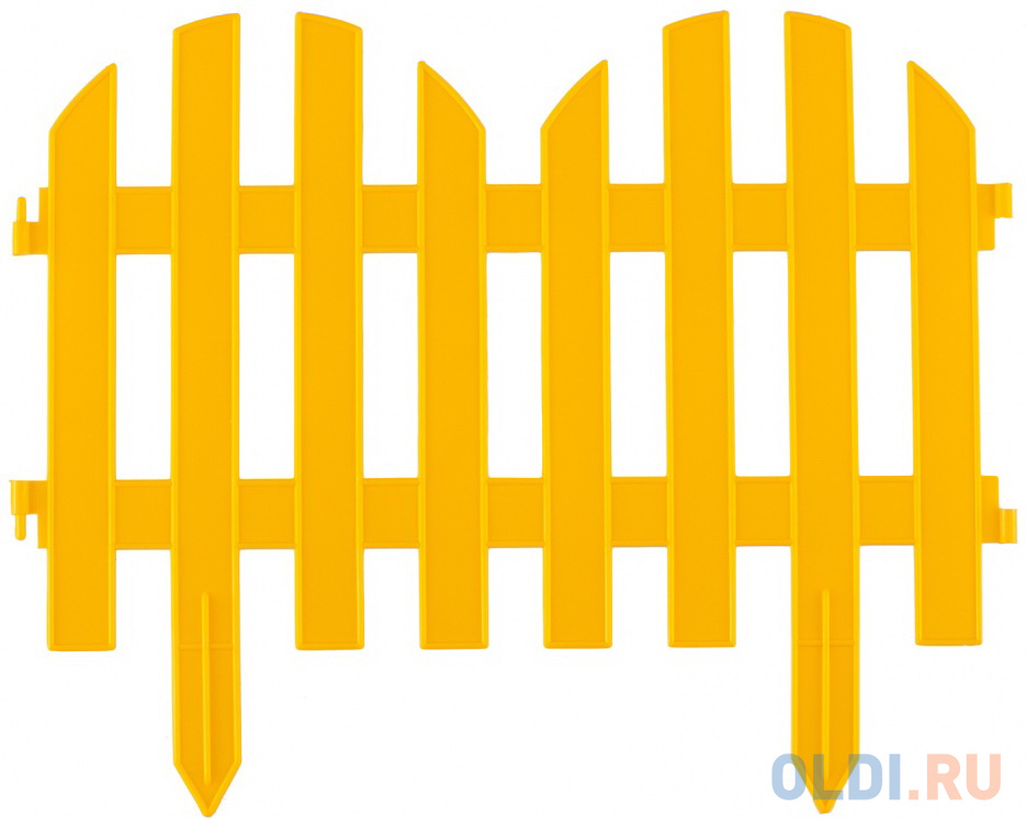 Забор декоративный &quot;Романтика&quot;, 28 х 300 см, желтый, Россия// Palisad