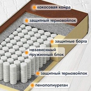 Матрас Капризун Микс Хард Плюс 180x90 в Москвe