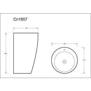 Раковина напольная Ceramica Nova 55х51 (CN1807)