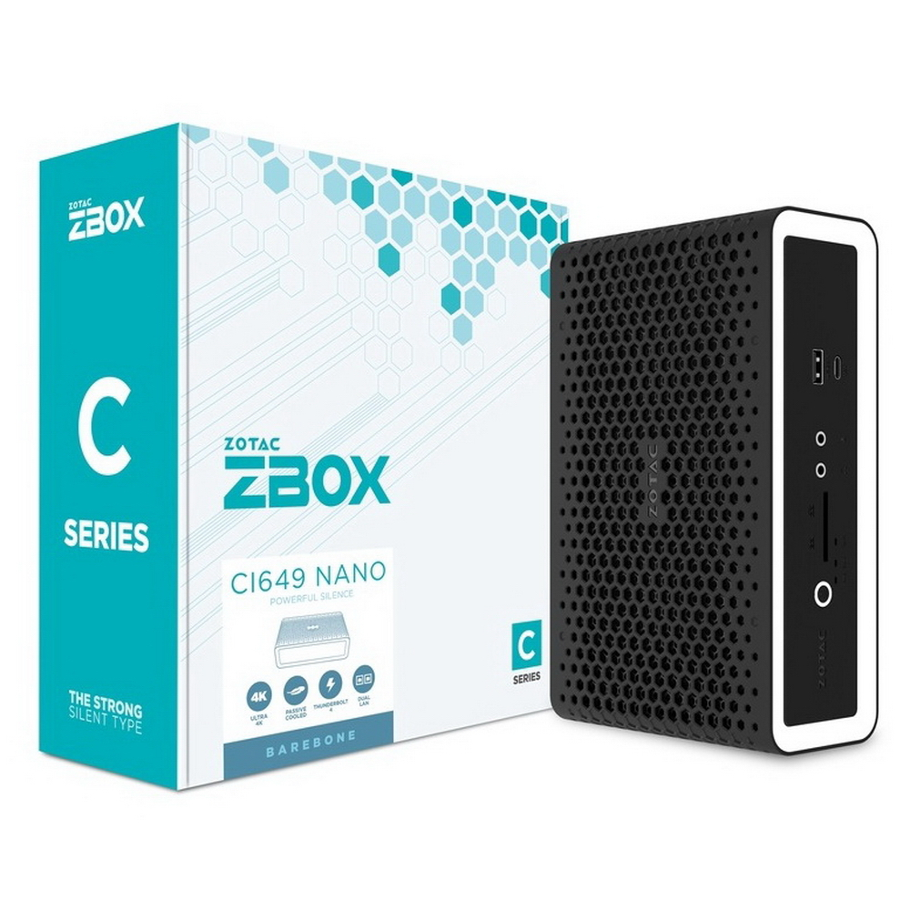 Неттоп-платформа Zotac ZBOX C CI649 NANO, Intel Core i5-1335U 1.3 ГГц 2xDDR5 SODIMM, 1x2.5" HDD/SSD, 1xM.2 SSD, WiFi, BT, черный (ZBOX-CI649NANO-BE)