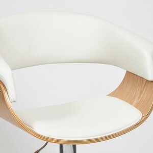 Барный стул TetChair Vimta (mod. 4021S) металл/дерево/экокожа белый/натуральный/хром