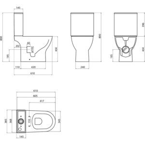 Унитаз-компакт безободковый BelBagno Lounge тонкое сиденье микролифт (BB045CPR, BB045/051T, BB045/051SC)