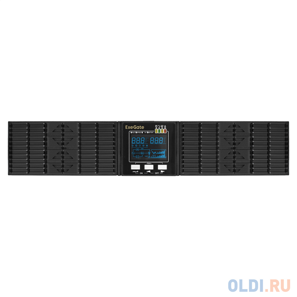 Exegate EX293048RUS ИБП On-line ExeGate PowerExpert ULS-1000.LCD.AVR.1SH.2C13.USB.RS232.SNMP.2U <1000VA/1000W, On-Line, PF=1, LCD, 1*Schuko+2*C13 ,