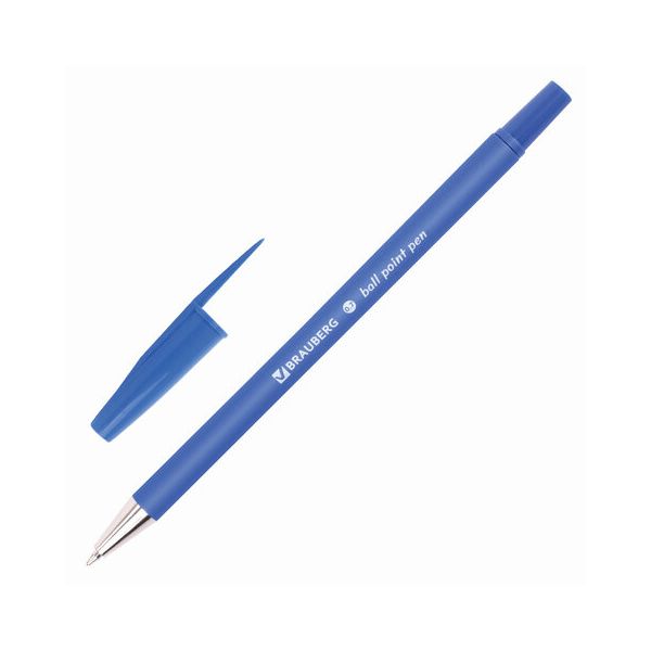 Ручка шариковая BRAUBERG "Capital-X", СИНЯЯ, корпус soft-touch синий, узел 0,7 мм, линия письма 0,35 мм, 143341, BP253 (50 шт.)