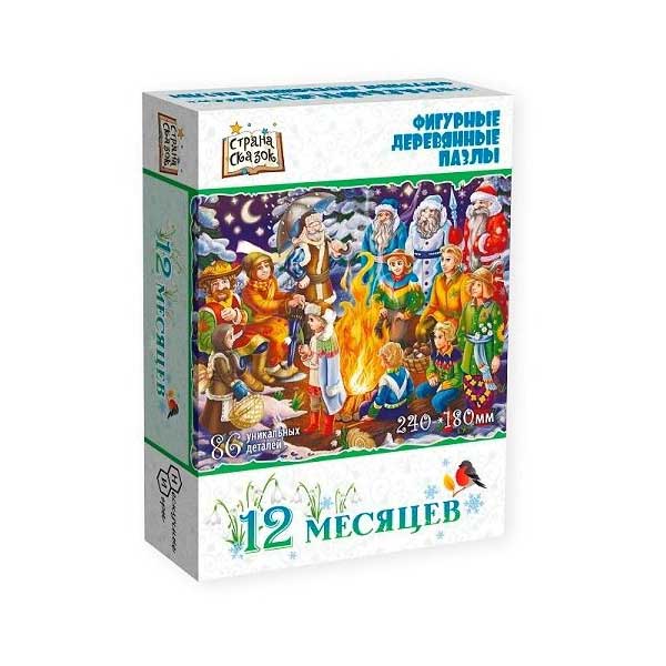 Страна сказок Фигурный деревянный пазл "12 месяцев"  8379 в Москвe