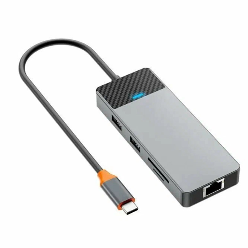 Хаб USB Wiwu Linker A923RPT 9-in-1 USB-C Grey 6976195094053