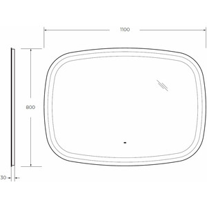 Зеркало Cezares Molveno 110х80 с подсветкой, датчик движения (CZR-SPC-MOLVENO-1100-800-MOV)