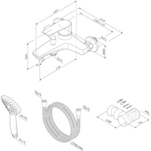 Смеситель для ванны Am.Pm Gem с душем, хром (F90A15000, F0390000)