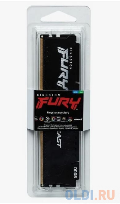 Модуль памяти DDR 5 DIMM 32Gb PC48000, 6000Mhz, Kingston FURY Beast Black CL36 EXPO (KF560C36BBE-32) (retail)