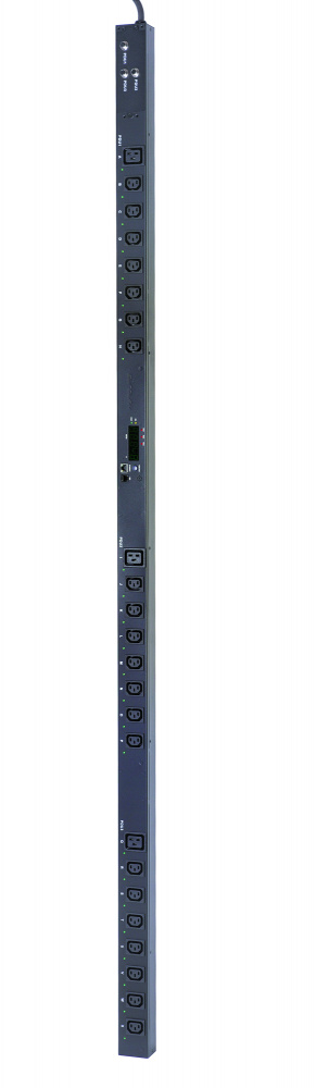 Блок розеток (PDU) Eurolan 60A-65-56-24BL, кол-во розеток:24 (21xC13/3xC19), 32А, черный, кабель питания 3 м (60A-65-56-24BL)