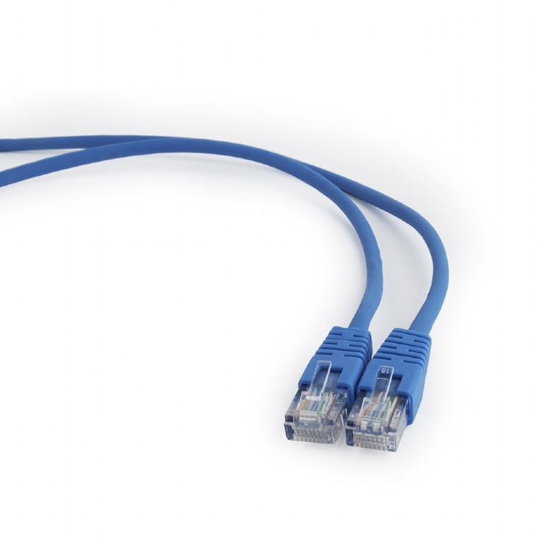 Патч-корд UTP кат.5e, 0.5м, RJ45-RJ45, синий, Cablexpert (PP12-0.5M/B)