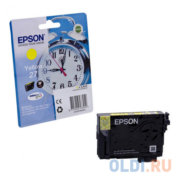 Картридж Epson C13T27044020 350стр Желтый