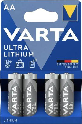 Батарейка AA Varta Ultra FR6 BL4 Lithium, в комплекте 4шт. (06106301404)