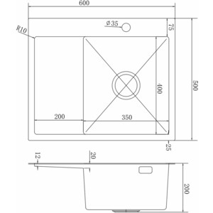 Кухонная мойка Mixline Pro 60х50 правая, сатин (4610211006263)