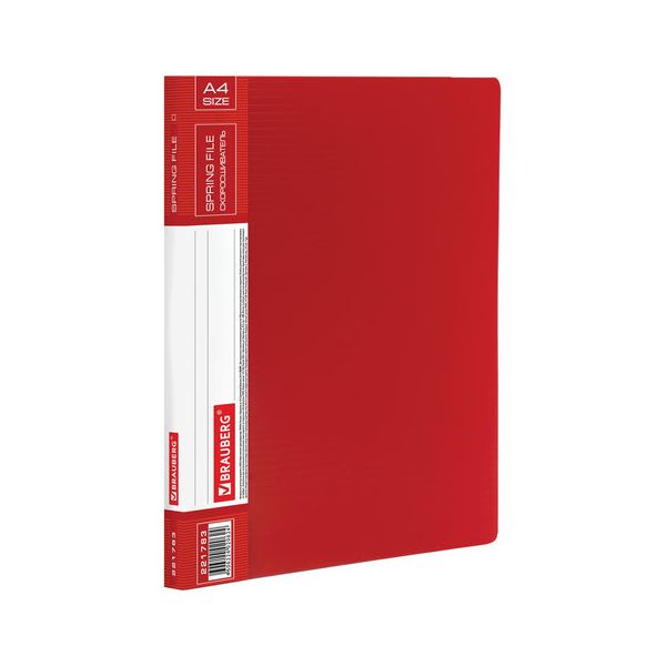 Папка с металлическим скоросшивателем и внутренним карманом BRAUBERG Contract, красная, до 100 л., 0,7 мм, 221783, (10 шт.)