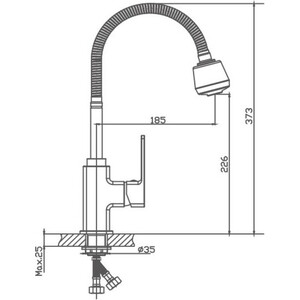 Смеситель для кухни Haiba HB615 гибкий излив, хром (HB73615)