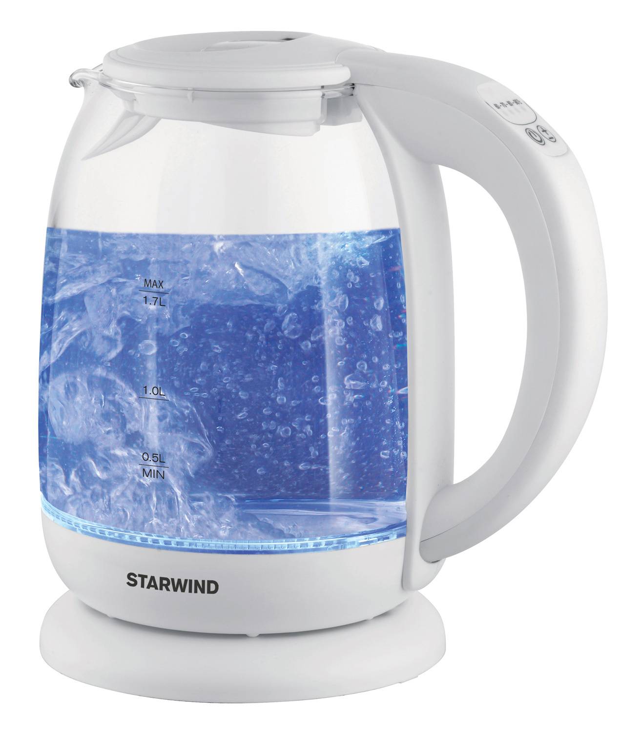 Чайник электрический Starwind SKG4215 белый, стекло