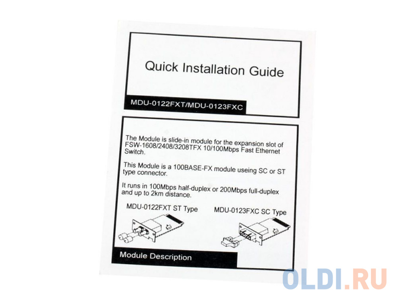 Модуль расширения LevelOne  MDU-0123 SC-Оптоволоконный Модуль для FSW-1609/2409 в Москвe