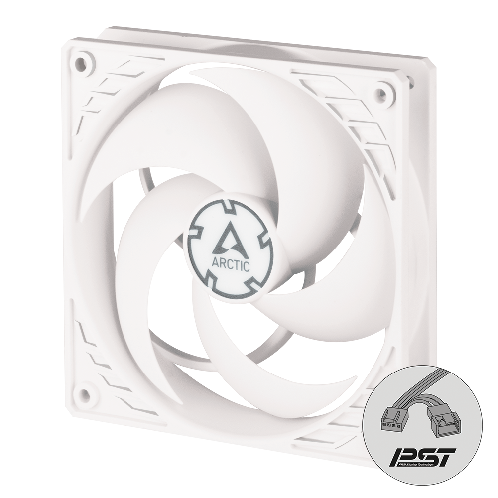 Вентилятор Arctic Cooling ARCTIC P12 PWM PST (White/White), 120 мм, 1800rpm, 22.5 дБ, 4-pin, 1шт (ACFAN00170A)