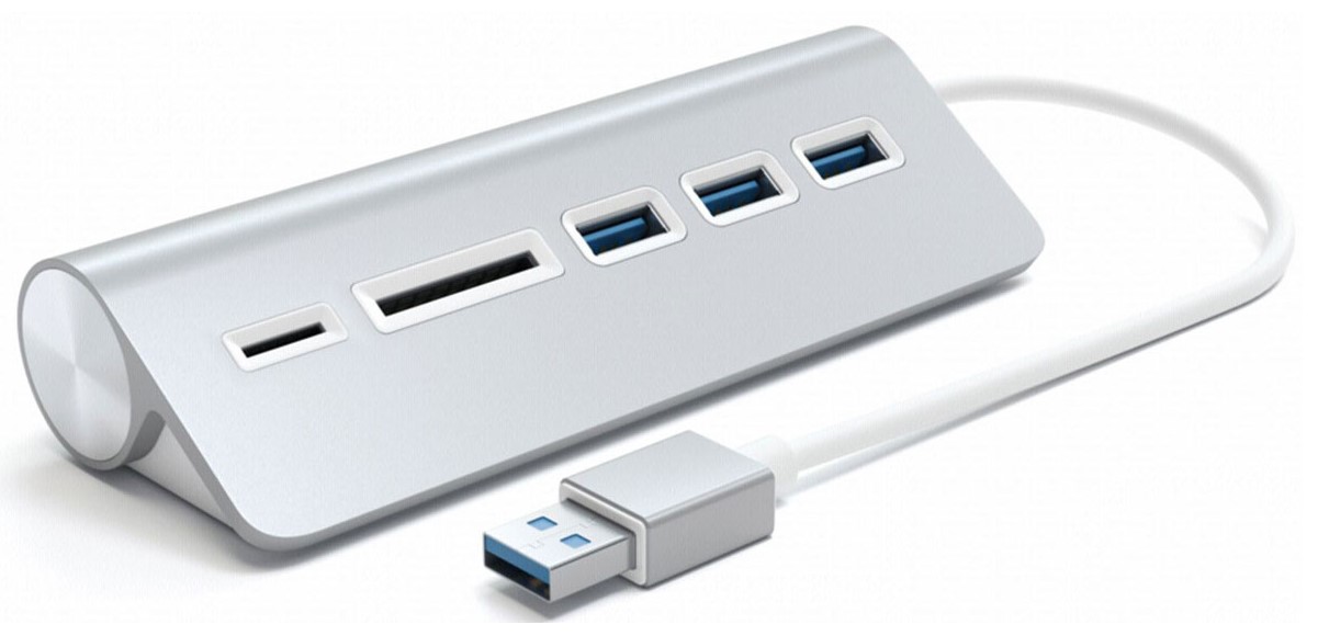 Док-станция Satechi Aluminum USB 3.0 Hub and Card Reader (3xUSB 3.0, SD, micro-SD) Серебристый ST-3HCRS