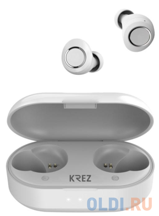 Наушники TWS KREZ BassBuds W EP07, белые в Москвe