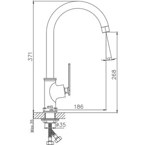 Смеситель для кухни Haiba HB589 хром (HB70589)