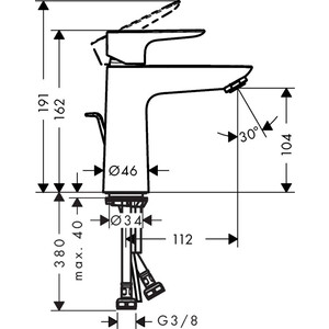 Смеситель для раковины Hansgrohe Talis E с донным клапаном, бронза (71710140)