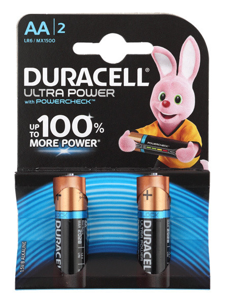 Батарея Duracell Ultra LR6-2BL MX1500, AA, 1.5V, 2шт