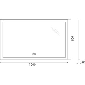 Зеркало BelBagno Spc-Grt 100х60 с подсветкой, сенсор, подогрев (SPC-GRT-1000-600-LED-TCH-WARM)