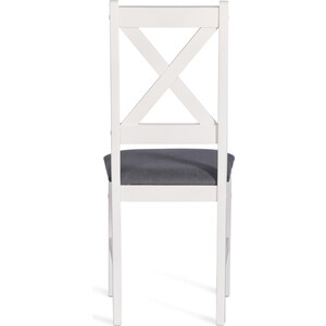 Стул TetChair CROSSMAN, NEW, Многослойный березовый шпон, 41х40х100 см, white / велюр темно-серый (21626)