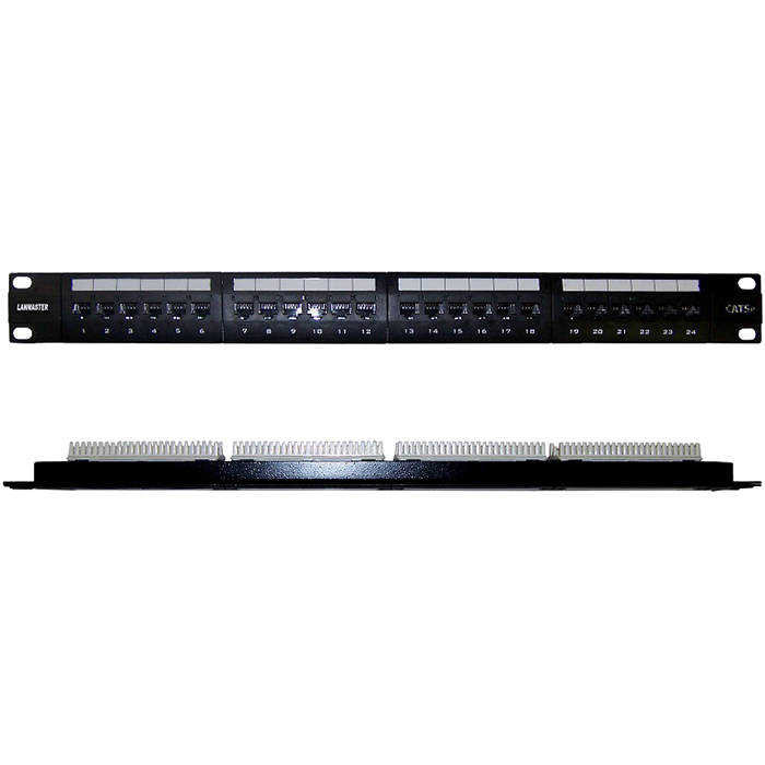 Патч-панель в шкаф 19" 1U, порты: 24 x RJ-45 кат. 5e, черный, LAN-PPL24U5E, LANMASTER (LAN-PPL24U5E) в Москвe