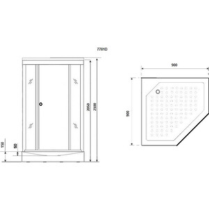 Душевая кабина Niagara NG-7701DG 90x90x210