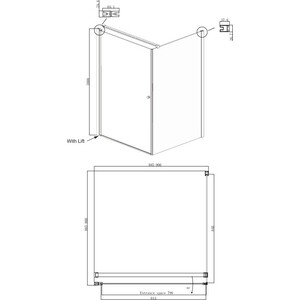 Душевой уголок Ambassador Nord 90x90 прозрачный, хром (13011103)