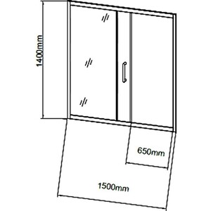 Шторка для ванны Grossman GR-150/2 150x140 прозрачная, хром