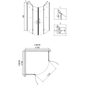 Душевой уголок Niagara Nova 100х100 с поддоном, прозрачный, хром (NG-6616-08, NG-100-100-08) в Москвe