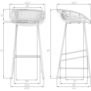 Стул барный Dobrin FRANK LMZL-PP775A темно-серый